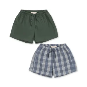 2 PACK VERNE SHORTS - flint check/cilantro